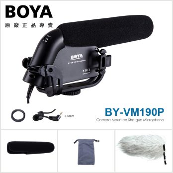 BOYA BY-VM190P 高感度指向電容式麥克風 槍型設計 超心型指向 單眼相機 攝影機